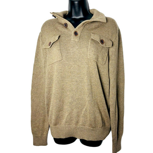 Men's Tan  Banana Republic Sweater with Button Details